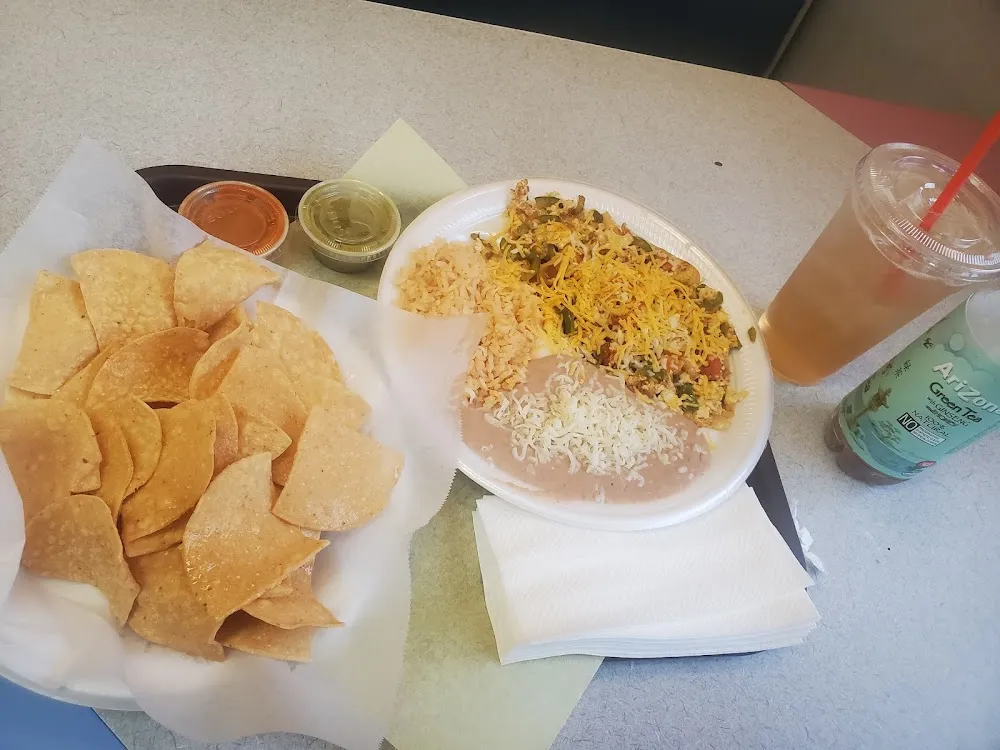 Huevos a La Mexicana with Chips Instead of Tortillas Brought My Own Drink